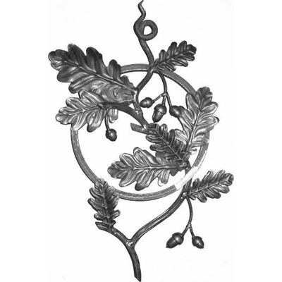 Ornament dub 490x330 mm, kruh ø 250mm, 12x12mm