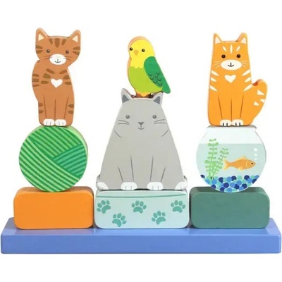 Orange Tree Toys Дървена низанка Orange Tree Toys - Kitty Stacker, котета (OTT12447)