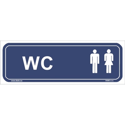DUKO WC tabulka modrá Formát: 200 x 70 mm, Materiál: plast 1 mm, samolepící vinylová fólie