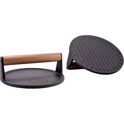 X-Tech Liatinový lis na mäso / Žehlička na mäso okrúhla 18 cm