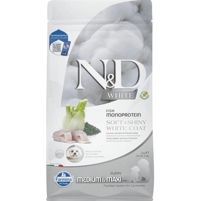 N&D White Puppy Medium & Maxi Sea Bass Spirulina & Fennel 2 kg