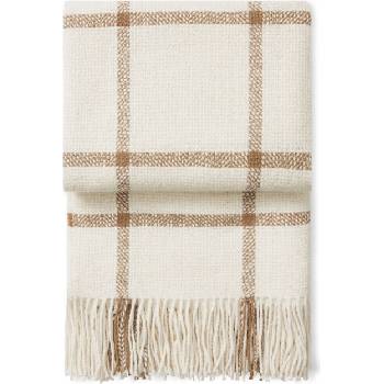 Elvang Tartan одеяло 130 x 190 см, цвят слонова кост (70013-I)