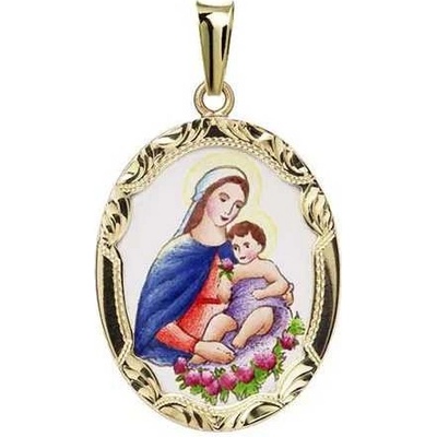 Aljančič Madona s dítětem velký gravírovaný medailon 258R