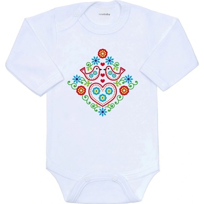 Dětské body s potiskem New Baby Lidový vzor ptáčci