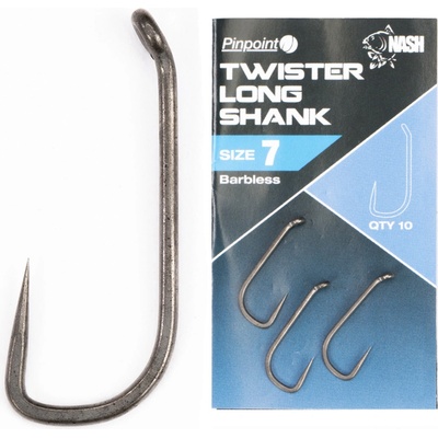 Kevin Nash Twister Long Shank Barbless Bez Protihrotu vel.8 10 ks