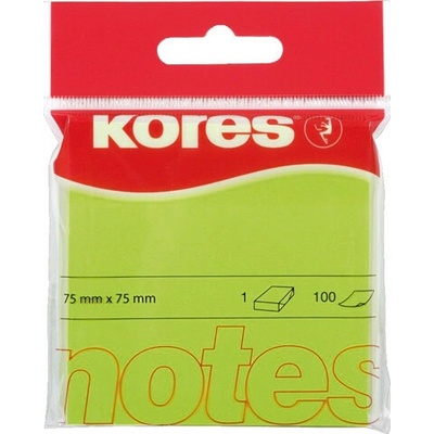bloček samol. 75x75mm zelený 100ls Kores