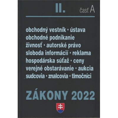 Zákony 2022 II. A - Obchodné právo a živnostenský zákon - Poradca s.r.o.
