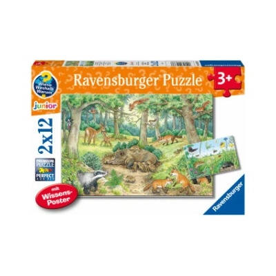 Ravensburger Tiere im Wald und auf der Wiese 2x12 dielov