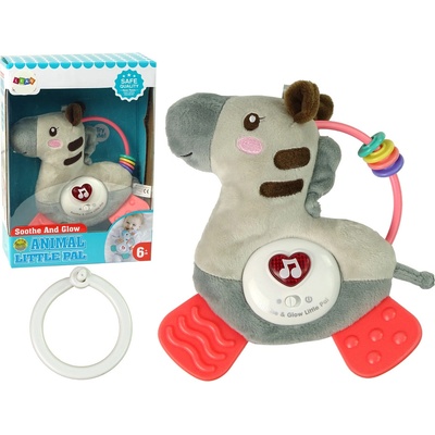 LEAN TOYS Interaktívna hrkálka Zebra s melódiou
