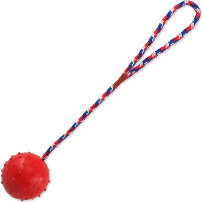 Dog Fantasy Hračka loptička gumová s povrazom mix farieb 6 x 30 cm mix