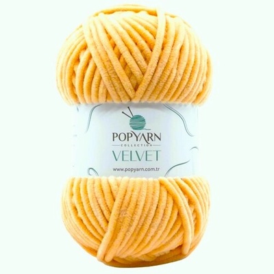 POPYARN Pletací příze Velvet B041 - oranžová