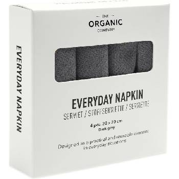 The Organic Company Салфетки Everyday 20 x 20 см тъмносиви 4 бр (1073-110)