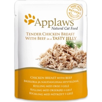 Applaws cat pouch chicken with beef in jelly 70 g
