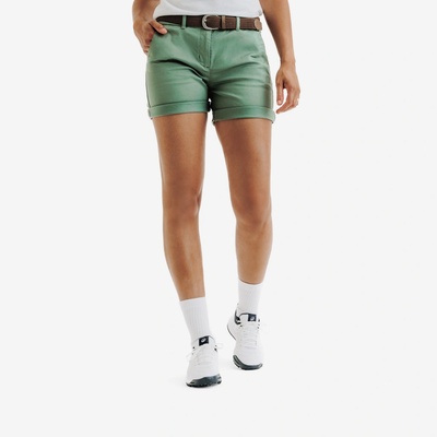 INESIS dámske golfové chino šortky MW500 bavlnené zelené