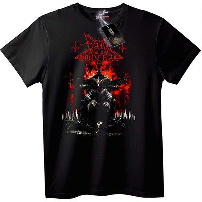 NOONEBRAND DARK FUNERAL Тениска с тъмен ангел и червени пламъци - 2XL, Black