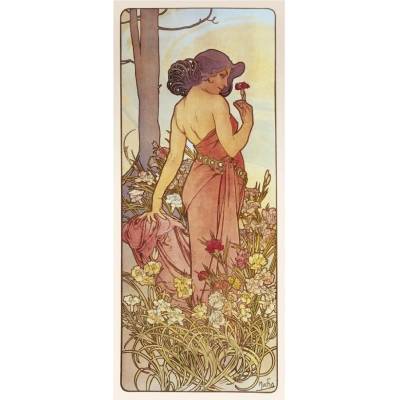 Pohled Alfons Mucha – Carnation, dlouhý