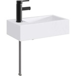 vidaXL Мивка за баня Матово черно 45, 5 x 25, 5 x 13 cm Керамика (890225)