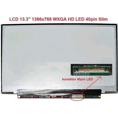 Display B133XW07 V.0 13.3" 1366x768 LED 40pin Slim lesklý povrch