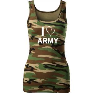 DRAGOWA дамски потник, I Love Army, камуфлаж, 180г/м8 (4072)