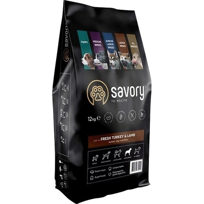 Savory Large Breeds Fresh Turkey&Lamb 12 kg