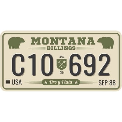 Ceduľa USA značky - Montana