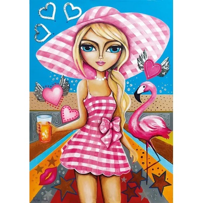 Magnolia - Puzzle Lady in Pink - 1 000 piese