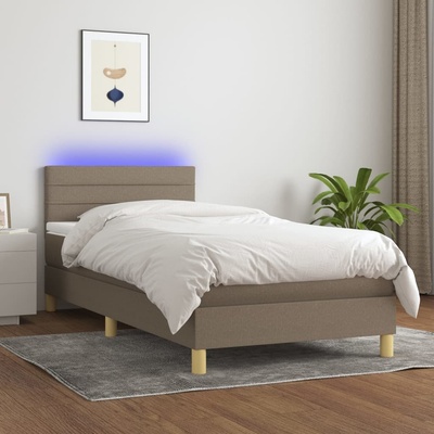 Petrashop 3133777 boxspring postel s matrací a LED taupe textil