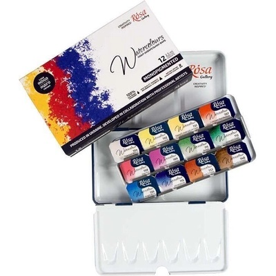 Rosa 3403212 Комплект акварелни бои Monopigmented 12 x 2, 5 ml (3403212)