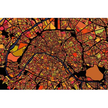 DIMEX ART s. r. o Флизелинов фототапет карта на париж 375 x 250 см