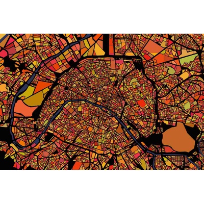 DIMEX ART Флизелинов фототапет карта на париж 375 x 250 см