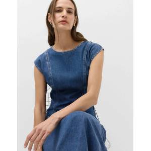 Marks & Spencer Дънкова облегаща миди рокля от чист памук Marks & Spencer военно синьо Marks & Spencer | Sin | ЖЕНИ | 8 REG