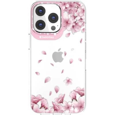 SwitchEasy Artist Sakura Case - дизайнерски хибриден удароустойчив кейс за iPhone 13 (прозрачен)