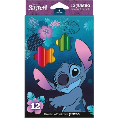 Colorino Jumbo trojhranné pastelky 12ks Stitch 590251