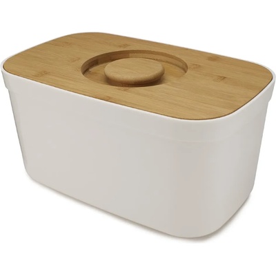 Joseph Joseph Кутия за хляб 35 x 22 см, с бамбуков капак/дъска за рязане, бяла, Joseph Joseph (JS81097)