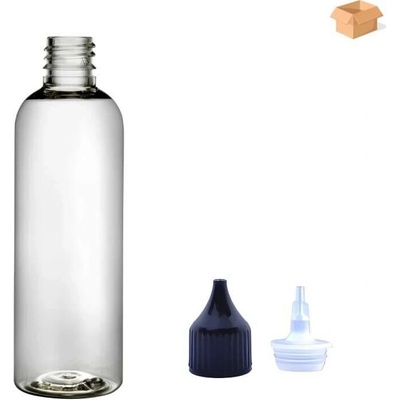 Via Plastová lahvička čirá s černou špičkou Via 100 ml