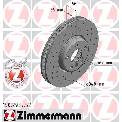 ZIMMERMANN Brzdový kotúč 150293752
