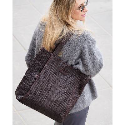 Mazzini Marco Tmavohnedá dámska kožená kabelka typu hobo bag