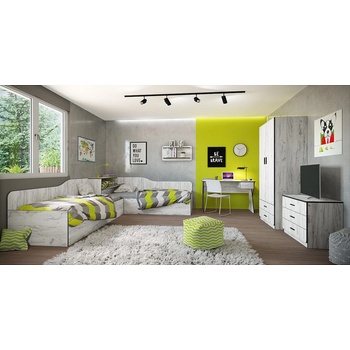 ИРИМ Модулно обзавеждане за детска или младежка стая Сити 5034 дъб крафт бял