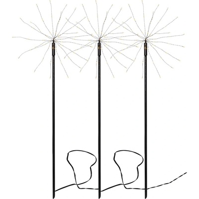 Star trading LED-Dekostab Firework Outdoor 3er Set ca. 65x200 cm Stab schwarz 60 warmwhite LED Trafo 5m