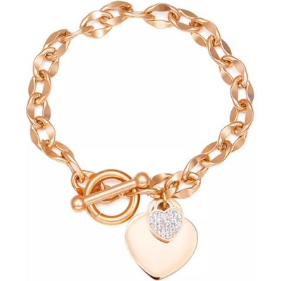 Steel Edge dámsky oceľový náramok s prívesky JCFGS1012 rose gold