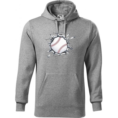 Baseball míč v triku mikina Cape s kapucí tmavě šedý melír – Hledejceny.cz