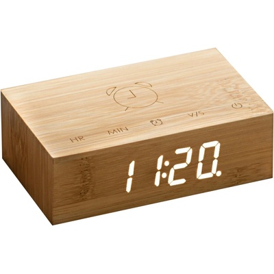 Gingko Design GINGKO Часовник с будилник Flip Cilck Clock - бамбук (Gingko-G003B11)
