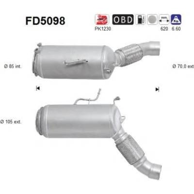Filtr sazových částic, výfukový systém AS FD5098