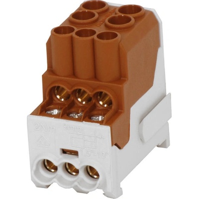 Eleman UVB 100 L B rozbočovací blok na DIN lištu hnědý max 101A/1000V /1003200/