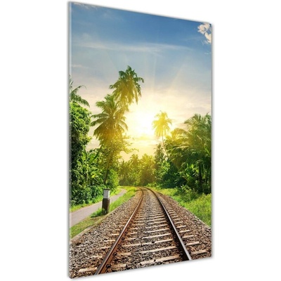Vertikálny foto obraz sklo tvrdené Železničné koľaje 50x100 cm