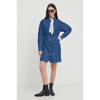 Pepe Jeans Дънкова рокля Pepe Jeans JULIE в розово среднодълга разкроена PL901110 (PL953449)