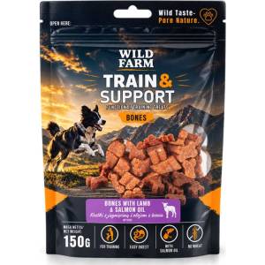 WILD FARM Train with Support Кубчета с агнешко и сьомгово масло 150 г