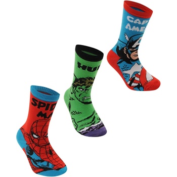Image 1 of Character Детски чорапи Character Marvel 3 Pack Crew Socks Childrens - Marvel