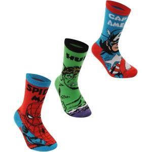 Character Детски чорапи Character Marvel 3 Pack Crew Socks Childrens - Marvel