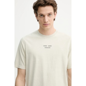 Samsoe Samsoe Памучна тениска Samsoe Samsoe SAMARCUS в бежово с принт M25100034 (M25100034)